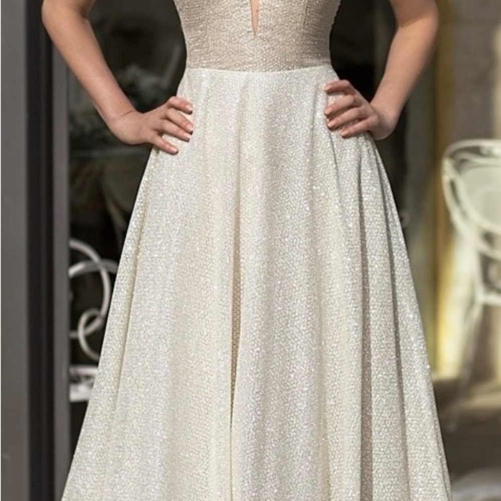 Elegant Cream Evening Gown